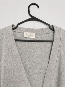 Grey Knit Button Cardigan