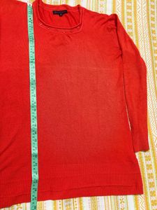 Cozy Orange Long-Sleeve Knit Top