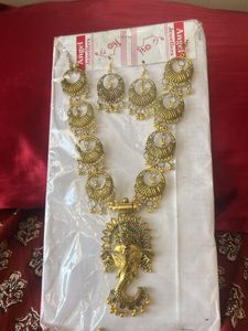 Ganesha Pendant Necklace & Earrings Set