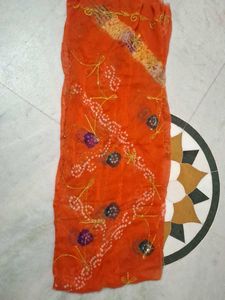 Orange Bandhani odhna