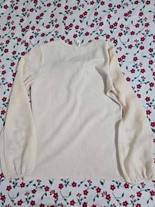Elegant Sheer Sleeve Blouse