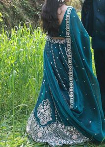 Stunning Teal Embroidered Lehenga Choli