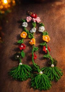 Handmade Crochet Flower Tassel Keychain