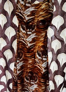 animal print cross shoulder dress