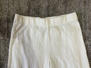 H&amp;M Sheer Lounge Set – White Long Sleeve Top &amp; Wid