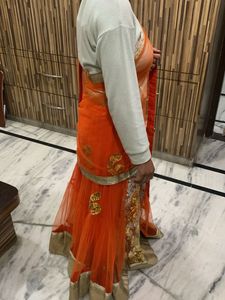 Orange Embroidered Lehenga Choli