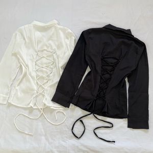 Lace-Up Back Shirt Combo