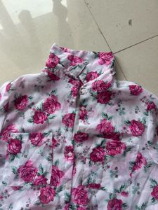 Pretty Pink Floral Button-Up Shirt