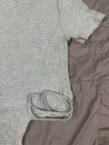 Grey Ruched T-Shirt
