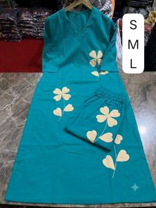 Teal Kurta Set with Clover Print. M,L,xl,xxl 850