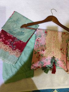 Lawn pakistani kurta set with cotton dupatta