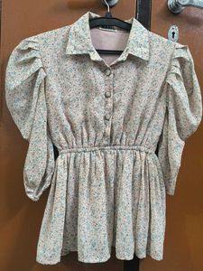 Floral Puff Sleeve Blouse