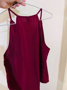 Shein Red Lace Trim Cami Top