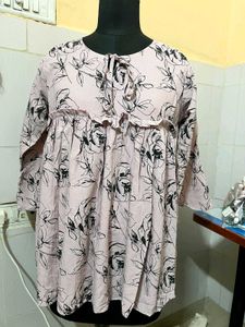 Pink Floral Print Kurta