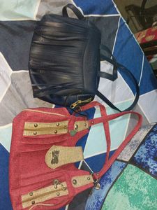Stylish Navy Blue &amp; Red Handbags 2 combo