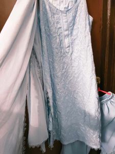 Elegant Sky Blue Sharara Set