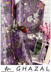 Ghazal 26  3 pc cottons suit.