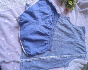 Cute Blue Summer Shorts Set