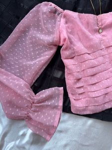 Chic Pink Puff Sleeve Top