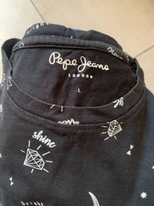 Pepe Jeans Black Graphic T-Shirt