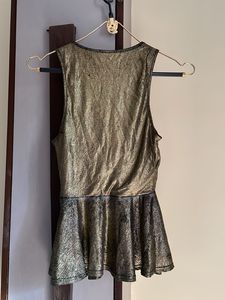 Shimmering Gold Peplum Top