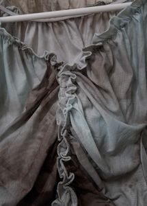 Sheer Ruffle Front Long Sleeve Top