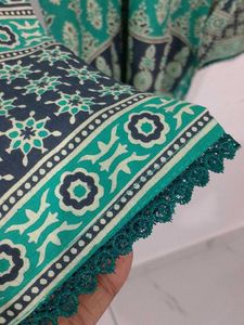 Stylish Teal Printed Kurta with Palazzos