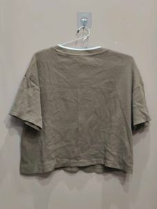 Stylish Brown Cropped T-Shirt