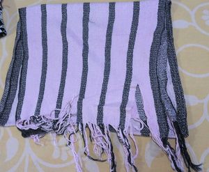 Striped Shawl with Fringe