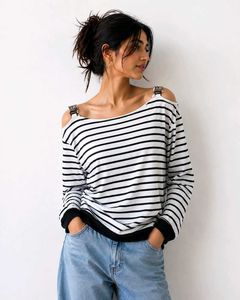 Striped Cold Shoulder Top