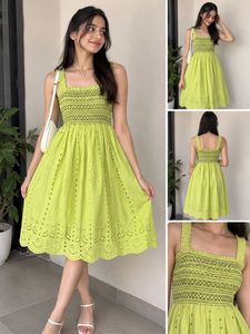 Lime Green Smocked Sundress