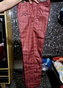 Men's 3-Piece Suit Set (Maroon Checked)