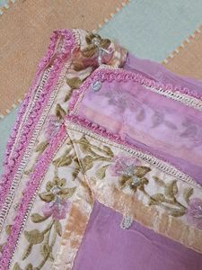 Elegant Pink Embroiderd Dupatta