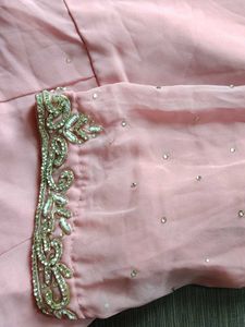 Pink Embroidere hand work bridal lehenga