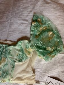 Beautiful Green Embroidered Corset Top
