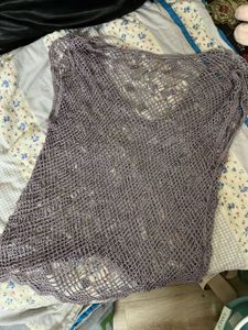 Sheer Crochet Knit Cover Up Top