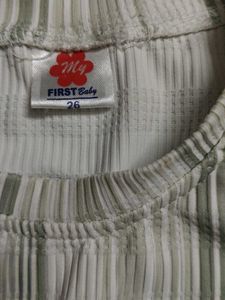 Striped T-Shirt with Teddy Bear Accent