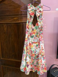 Floral Halter Neck Beach Dress