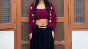 Cute Fuzzy Crop Top &amp; Cardigan Set