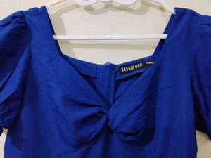 Royal Blue Puff Sleeve Jumpsuit