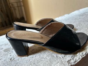 Black Heeled Mules