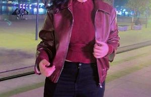 Burgundy Faux Leather Bomber Jacket