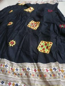 Black Gamthi Work Navratri Chaniya Choli with Mult
