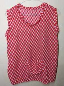 Red Gingham Sleeveless Top