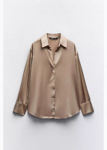 Satin Button-Up Shirt