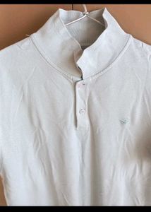 Men's Light Cream Cotton Polo T-Shirt