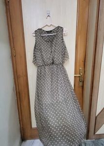 Polka Dot Chiffon Midi Dress Never Used