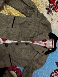 Classic Tweed Blazer with Velvet Trim