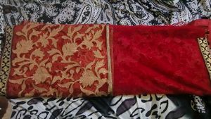 Elegant Red Embroidered Saree