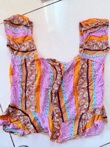 Boho Print Peplum Blouse